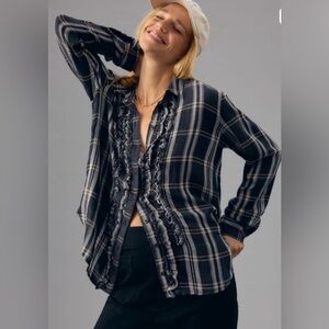 Anthropologie Pilcro Tuxedo ButtonDown Shirt XS